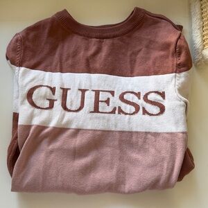 GUESS Women's Brown and Cream Sweater